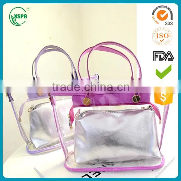 Colorful Two Pieces Plastic Beach Bag with Zipper