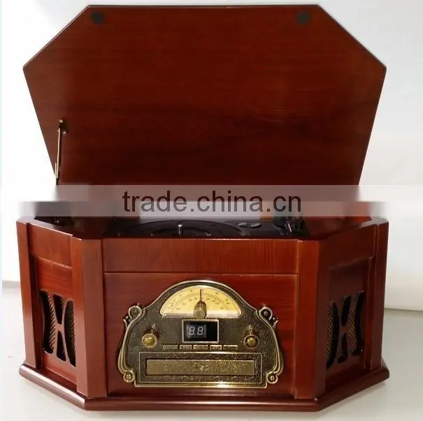 Gramophone cd/cassette player,multiple record player,bluetooth vinyl record player