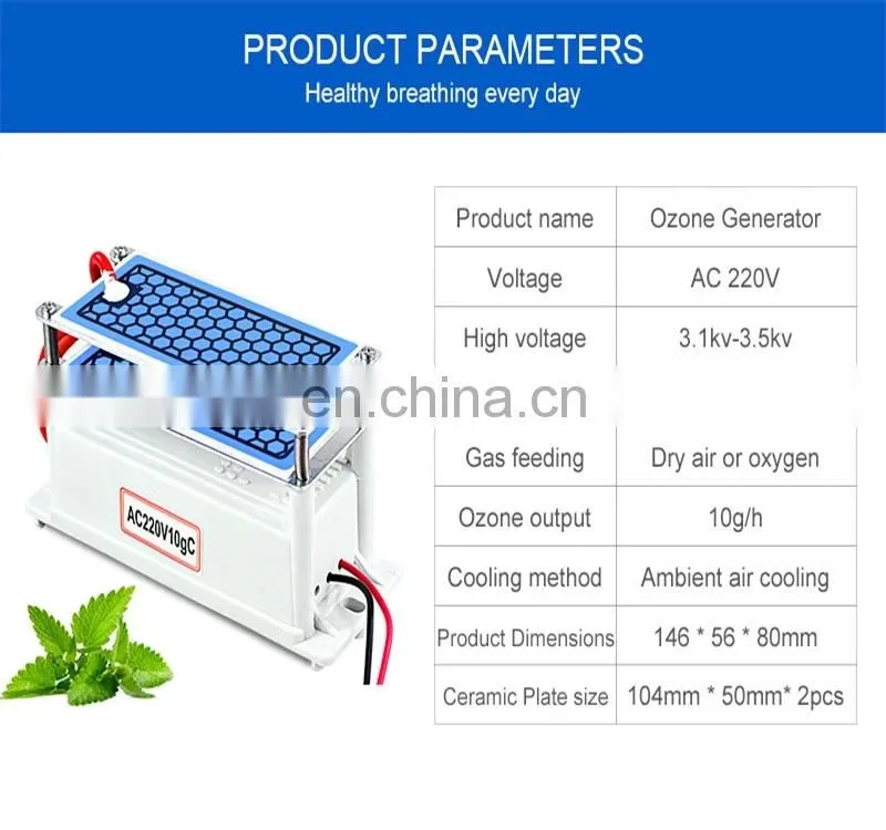 110v 220V 10g Ozone Generator Air Purifier plate Air Ozonizer Portable Ozonator Purifier Home Cleaner Air Sterilization purifier
