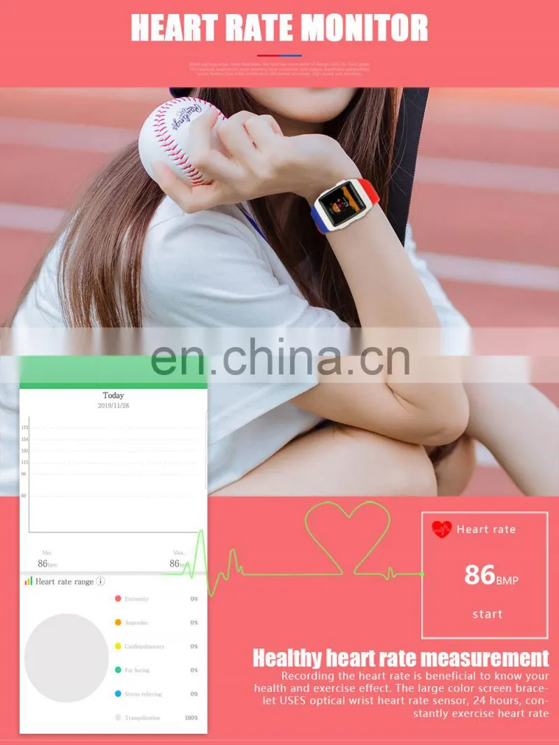 SANDA CR11 Full touch screen smart watch camera heart rate temperature luminous unisex sport Heart Rate Monitor Smart Watch Band
