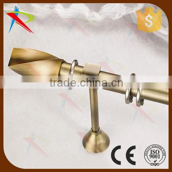 Single curtain rod with square aluminium finial