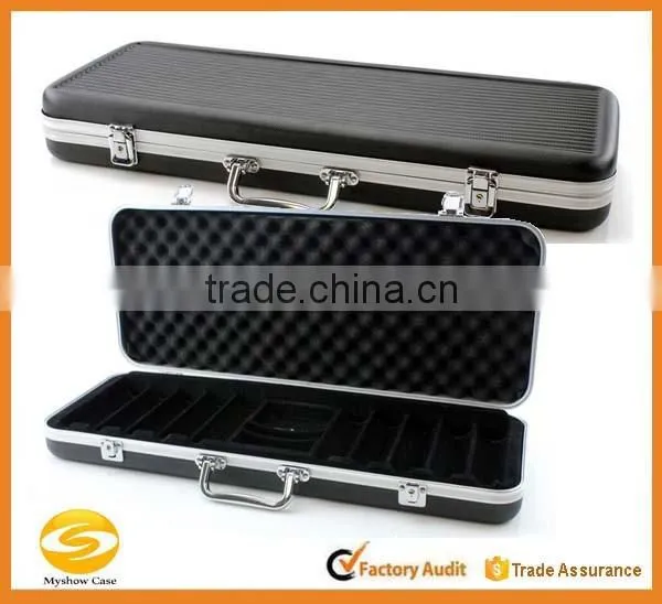 500pc ABS Poker Chip Case - Black Molded Poker Chip storage box