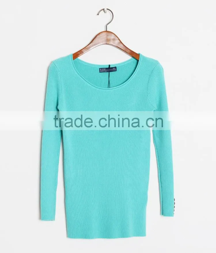 Hot sale beautiful sweaters for girls round collar sweater for women