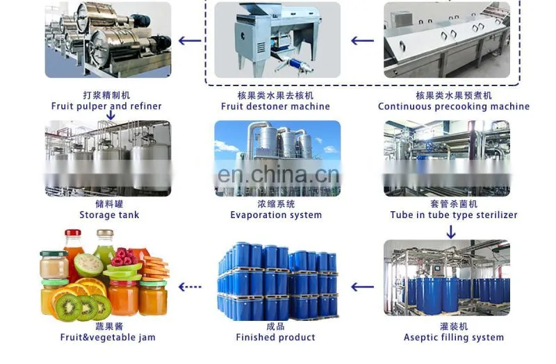 Factory high efficiency Tomato paste ketchup production plant Chill sauce making machine Fruit prickly pear jam processing line