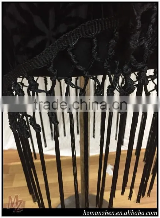 2016 New black lace fabric sexy transparent middle aged women blouse