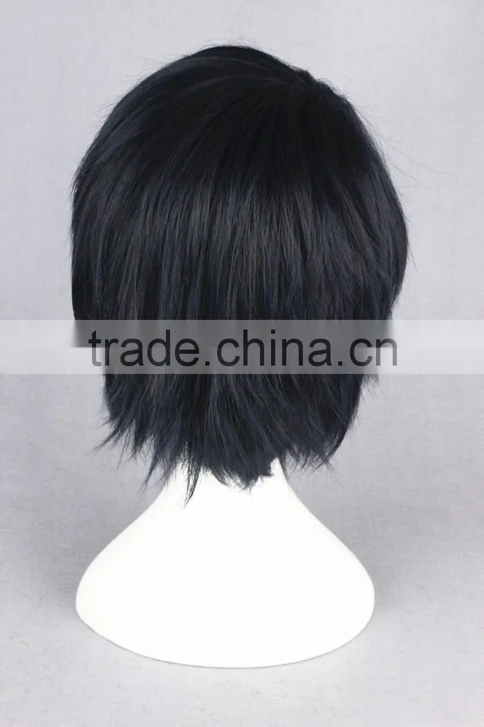 High Quality 35cm Short Straight Prince of Tennis Wig Chitose Senri Blue&Black Synthetic Anime Wig Cosplay Hair Wigs Party Wig