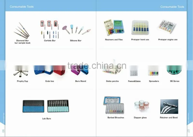 dental k file, protaper mixed SS and Niti material protaper engine,dental rotary files