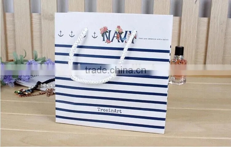 navy blue gift paper bag/fancy shopping bag