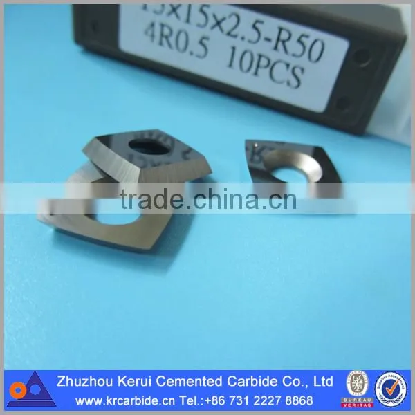 Tungsten carbide cutter and insert for wood turning tools