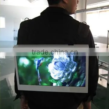 New and Beautiful advertising backpack walking display/21.5 inch full HD lookwalker billboard digital signage