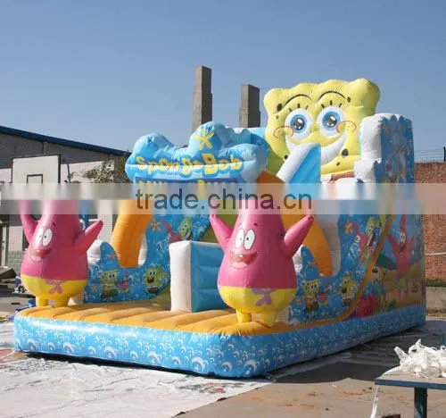 hot sale inflatable slide sponge bob indoor playing equipment