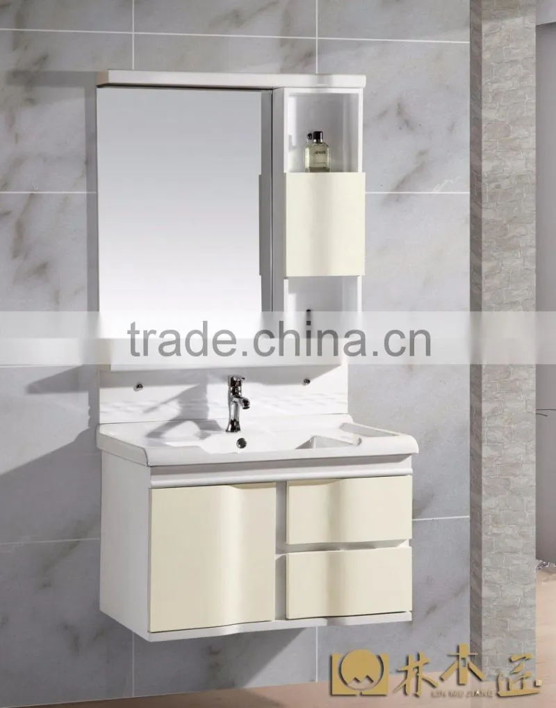 Bathroom cabinet door mirror of rectangular Beige bathroom cabinet (EAST-25099)