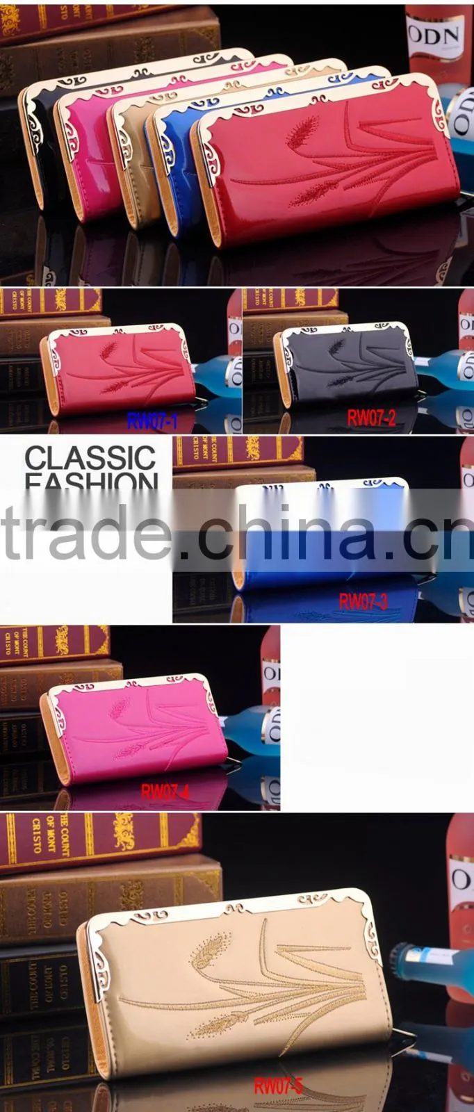 Women Fashion Clutch PU Leather Long Handbag Lady Wallet Coin Purse Card Holder