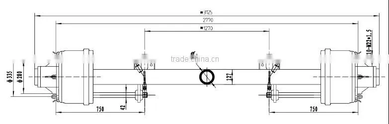 zhengyang factory signature products American type outboard drum axle for truck