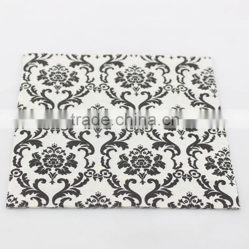 Black Crown Napkins Vintage Napkin Paper 100% Virgin Wood Tissue for Party Decoration Supplies