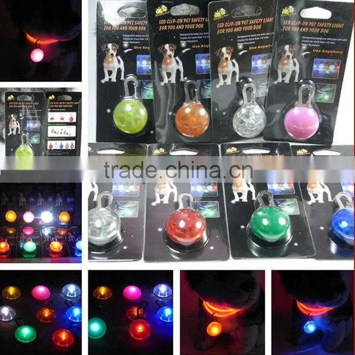 2016 LED Nylon Pet Dog Cat Collar Dog Flashing Clip On Collar Led Light Charm Id Tag Flash Or Glow Modes