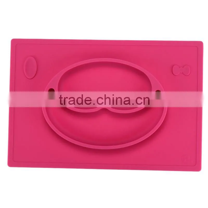 BPA free 2016 good quality one-piece silicone rubber placemat plate