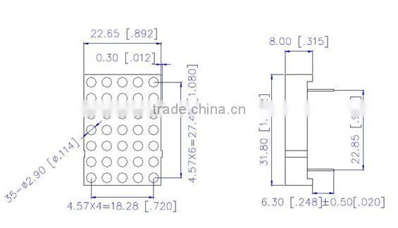 Red Green Display Bi-color 8x8 Dot Matrix 5mm LED