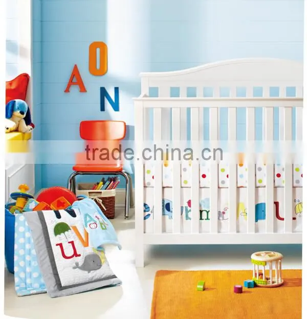 emboidery crib bedding set from professional manufacturer