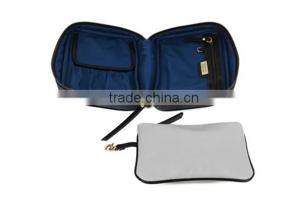 new design high quality snake skin plain makeup brush bag