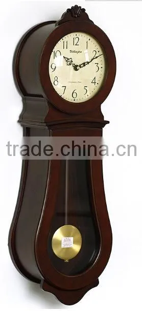 Glass Wooden Pendulum Wall desktop Clock for bedroom