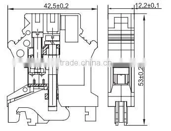 SUK16 grouding din rail screw type terminal block