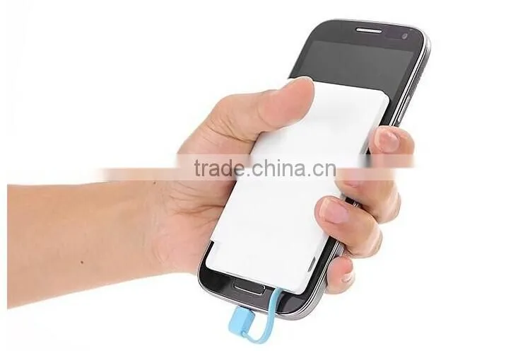 super slim credit card mobile power XHB-CD with built-in USB cable