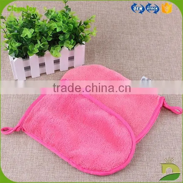 microfiber glove 100% polyester lovely cat ear makeup mitt