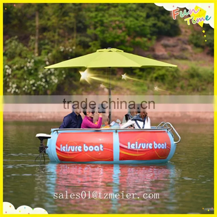 Fiberglass rowing boat with 7seats
