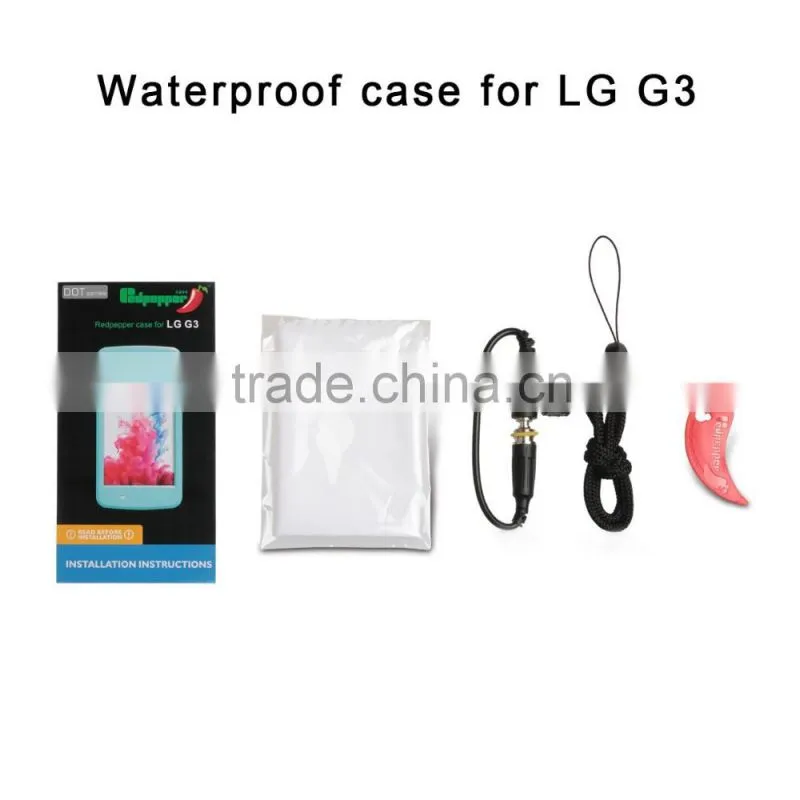 Redpepper Waterproof Case For LG G3 Fashion Hard PC Rubber Case with Bracket Back Case MT-5119