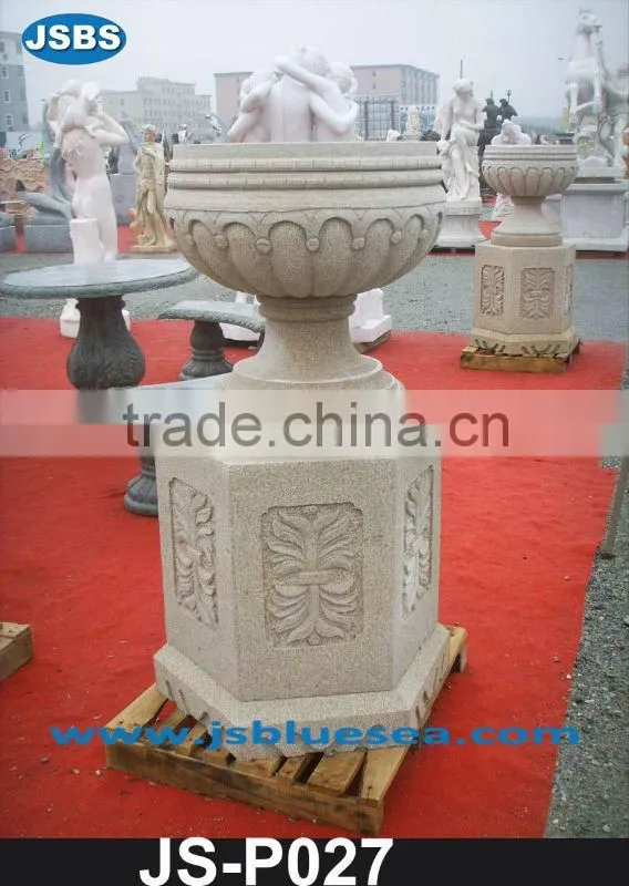 Golden marble planter with man head