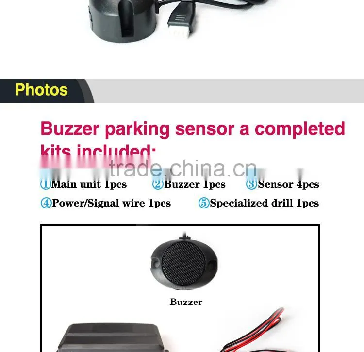 LED digital car parking sensor system with 20 different color type waterproof ultasonic sensor