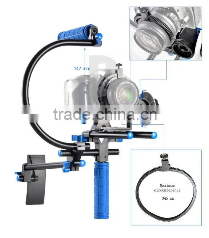 DSLR Rig Movie Kit Shoulder 15mm Rail Rod + Matte Box + Follow Focus For Canon Nikon Sony Video Camera