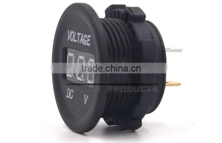 BJ-UPS-005 Waterproof Motorcycle LED Digital Voltage Meter Gauge Round Panel