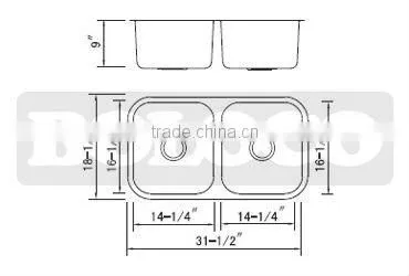 undermounted Stainles Steel Sink Double Bowls BL-921