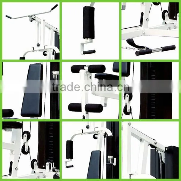 deluxe hot sale customized high base One Station Home Gym with 100 lb plastic weight stacks fitness equipment