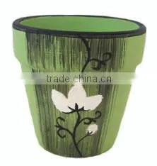 terracotta indoor mini vase by hand painted