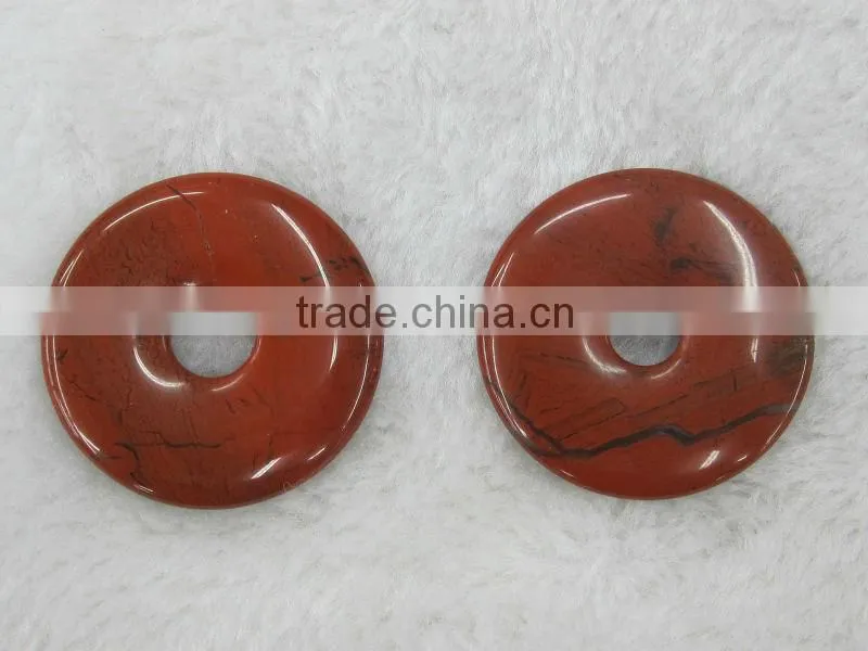 Wholesale different size Red Stone With Black Line donut gemstone