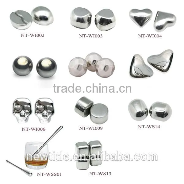 NT-WI006 whiskey stones whiskey skull stainless steel cubes