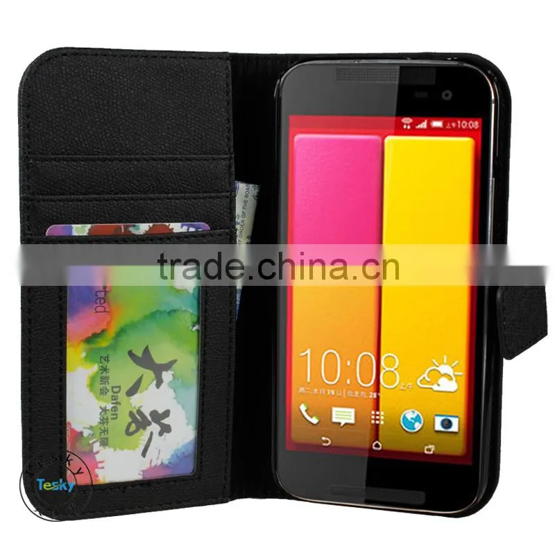 factory direct sell wallet with card slots pu leather phone case for htc butterfly 2