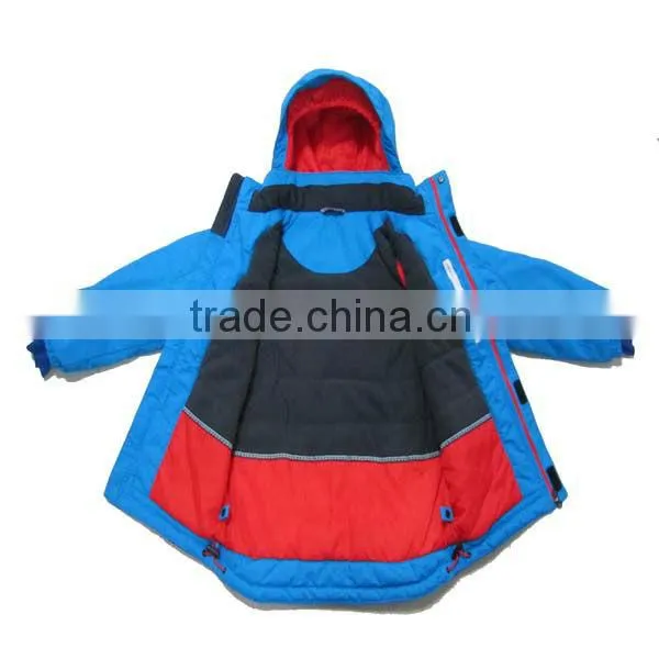 2013 New nylon taslon waterproof boys fashion blue ski jackets for kids ski jackets in ski & snow wear