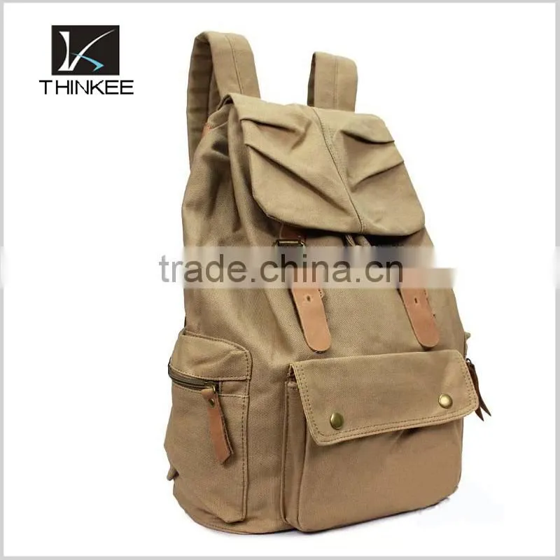 high quality popular custom leisure cotton canvas wholesale backpack