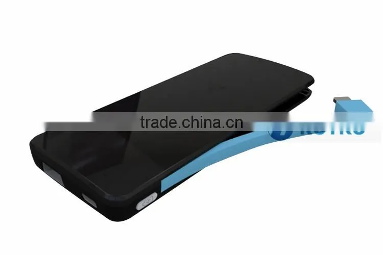 The Cheapest Portable Backup Battery Charger Build in Micro Cable 5600mah Mobile Power Bank Charger