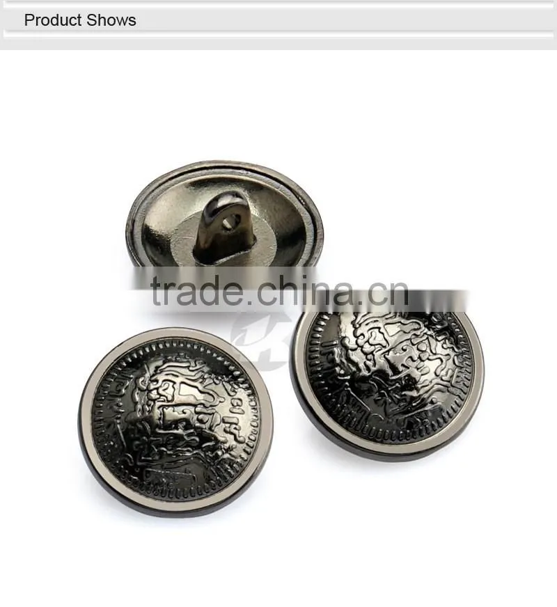Round Gun Metal Custom Logo Sewing Buttons