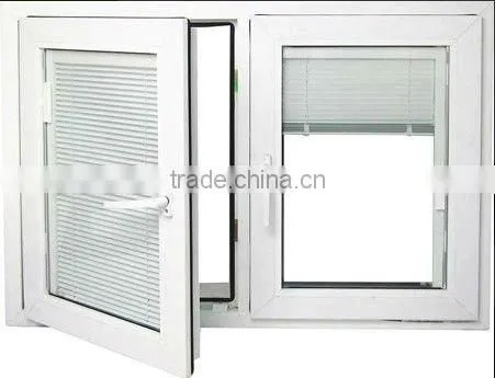 PVC frame windows with frosted glass shutters