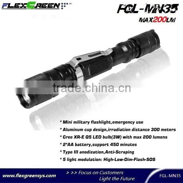 2xAA battery clip Q5 mini led pen flashlight