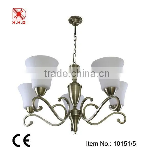 wooden pendant lamp/glass shade chandelier pendant light with wooden 6822-5