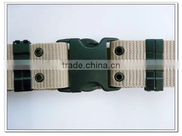 57mm khaki pp belt with changeable buckles,pp webbing belt for army