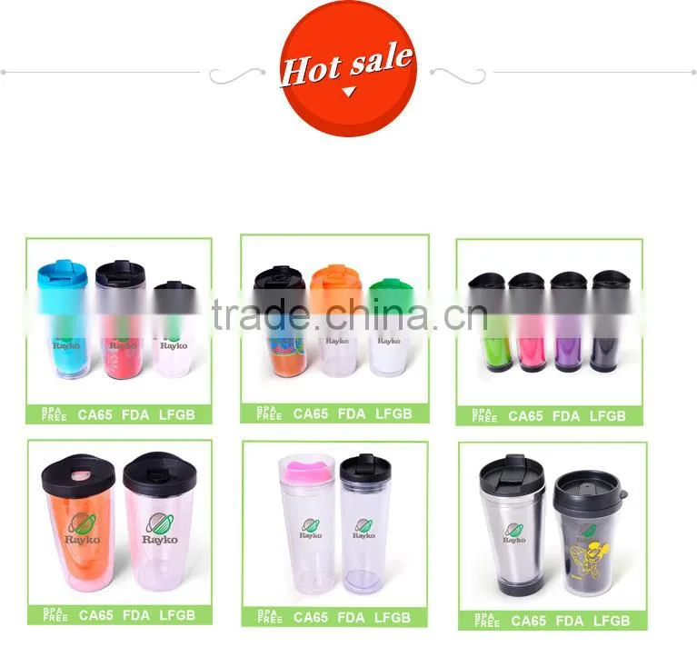 Best selling double wall plastic straw mug
