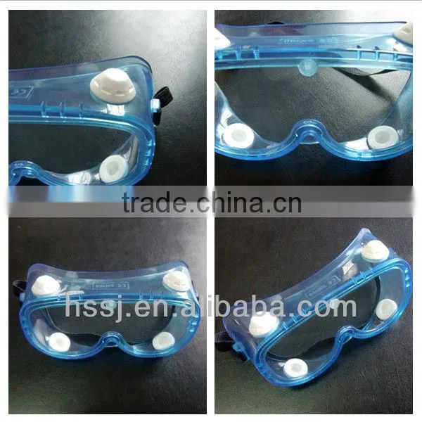 2016 Transparent safety goggles medical safety goggles CE approved PVC lens & frame surgical safety goggles manufacturing